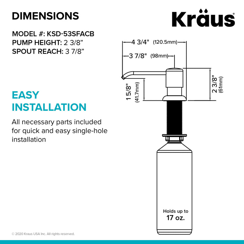  [AUSTRALIA] - KRAUS Boden Kitchen Soap and Lotion Dispenser in Spot Free Antique Champagne Bronze, KSD-53SFACB