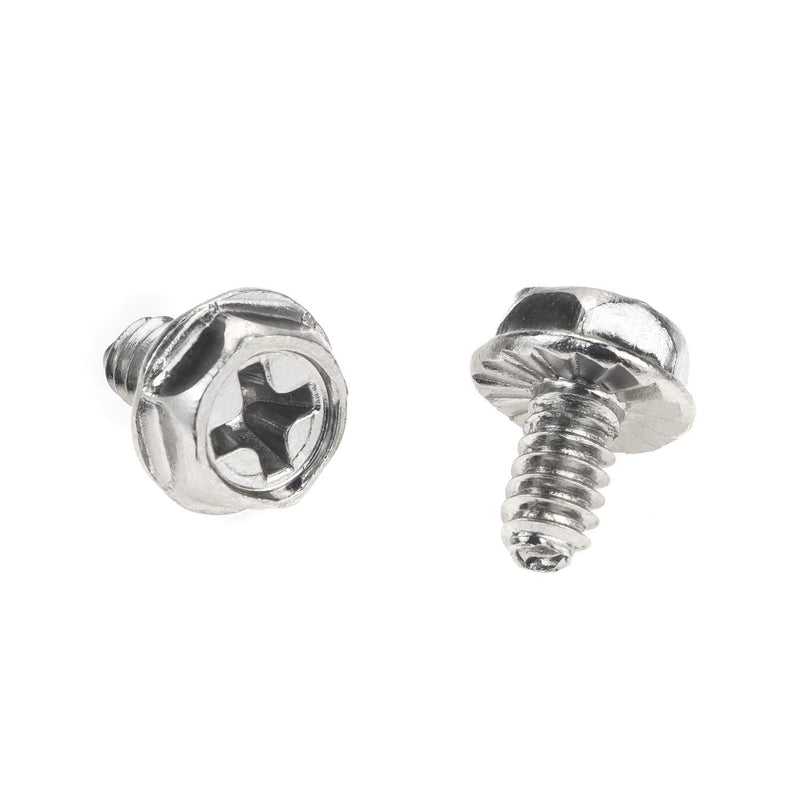 Toothed Hex 6/32 Screw 6# -32Computer PC Case Hard Drive Motherboard Mounting Screws, 100 PCS