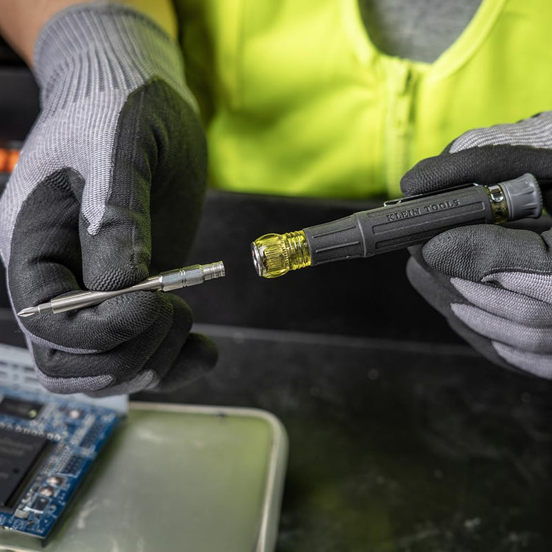  [AUSTRALIA] - Klein Tools 32600P Mini Precision Screwdriver with Pocket Clip, 13-in-1 Magnetic All-Purpose Driver with Nut Drivers, Phillips, Slotted, and TORX Tips