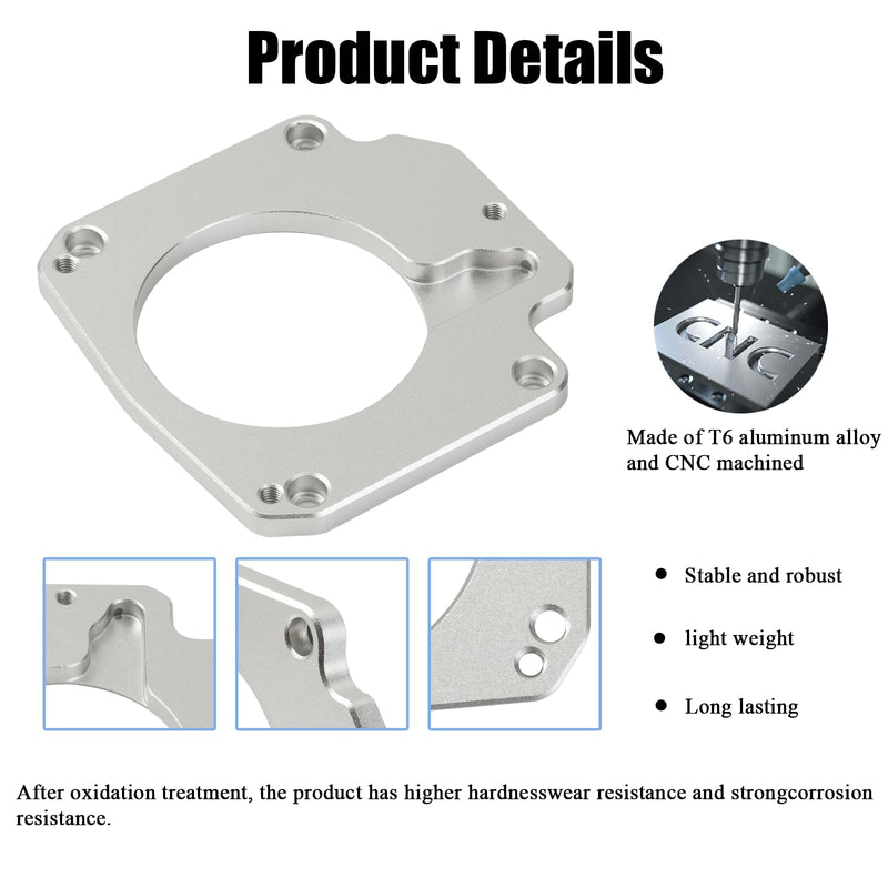 LS Drive By Cable Throttle Body Adapter Kit Compatible with LS3 4 Bolt Intake to LS1 3 Bolt TB DBC LS2 LH6 L92 L76 LY2 LY5 LY6 LC9 LFA LH8 LMG L98 L9H L20 L94 LZ1 L99 L96 LC8 L77 551511XG