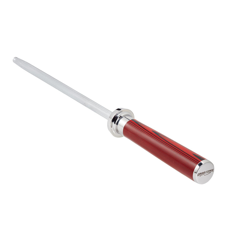 Ergo Chef Crimson Series 8" Honing Steel Magnetized for Safety durable G10 Handle Built For Daily Use, Perfect for Chefs and Home Cooks
