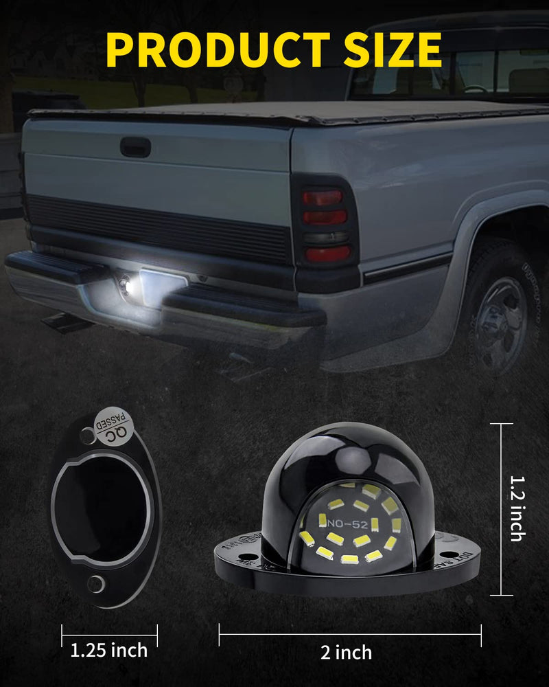 LED License Plate Lights Bright White Tag Lamp Assembly Replacement Compatible with 1994 1995 1996 1997 1998 1999 2000 2001 Dodge RAM 1500 2500 3500 Pickup Truck, Pack of 2