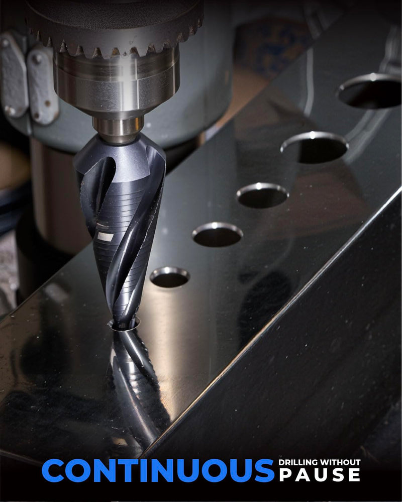 toolant Gigantic Step Drill Bit(Pro), 1/4" - 2-1/2"(15 Step Size), 1/2" Shank Unibit Step Drill Bit for Metal, Aluminum, Plastic 1/4" - 2-1/2"