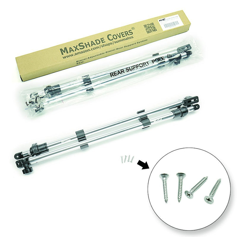 MSC® NEW Adjustable Bimini Rear Support Poles, 1" Aluminum Support Poles,Fit Most Types of Bimini Tops