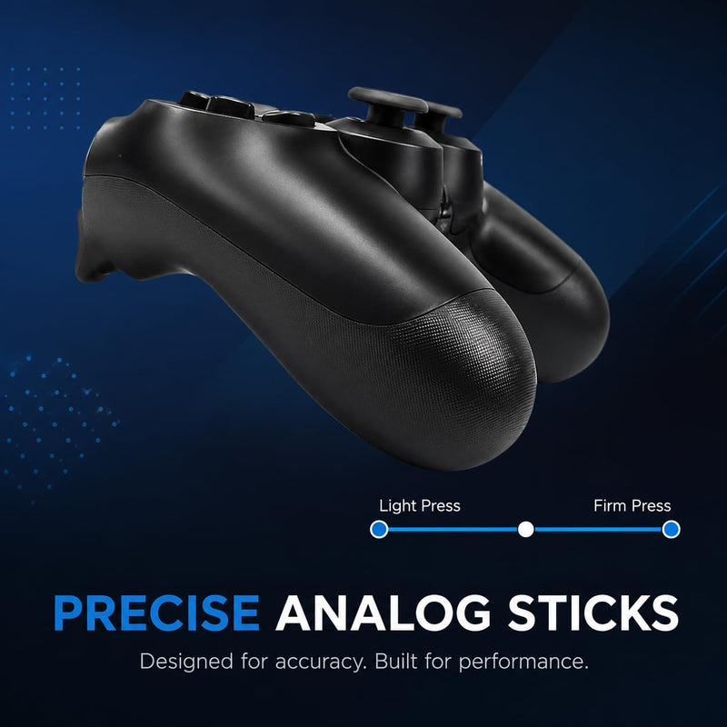 Wireless PS4 Controller Compatible with PS4, PS4 Slim & PS4 Pro – Bluetooth Gamepad with Dual Vibration, Rechargeable Battery, USB Charging Cable Included, Black