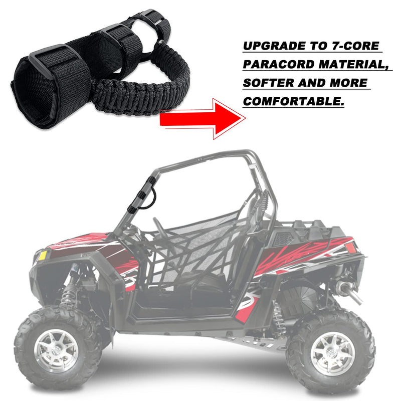 Roll Bar Grab Handles for UTV&ATV Roll Cage Grip Handles for 1.5-2 inch Bars,Compatible with Polaris RZR,Kawasaki Mule,Honda Pioneer,Can Am,etc, 2 Pack (Black) Black