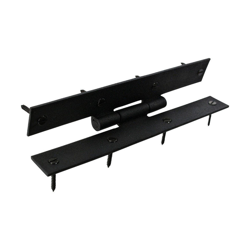 Renovators Supply Manufacturing H Cabinet Hinges 7 in. Black Wrought Iron Kitchen Cabinet Hinge with Hardware Pack of 4