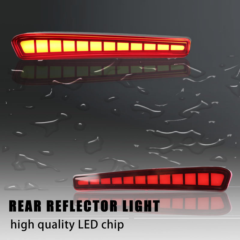 2PC Rear Bumper Reflectors Light,Brake Tail Light Lamps Compatible with Toyota Corolla 2020-2025 LE SE XSE XLE,Amber LED Reflector Turn Signal Lights Kit (RED) RED