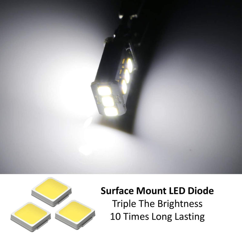 iJDMTOY Xenon White High Power 9-SMD 906 912 920 921 T15 Replacement Bulbs Compatible With Truck 3rd/Third Brake Lamp Cargo Illumination Lights