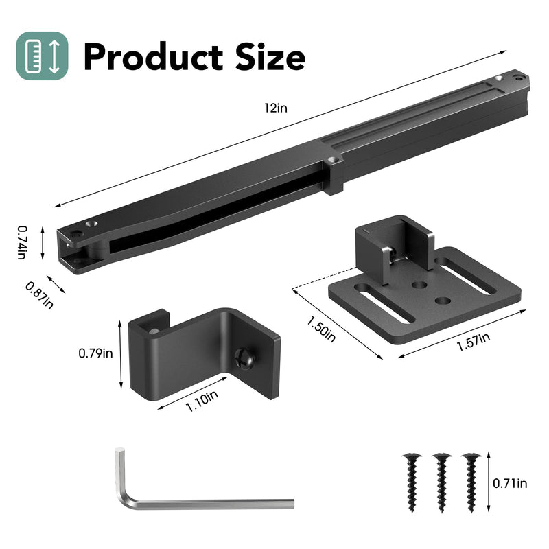 Barn Door Soft Close Hardware Kit,Barn Doors Buffer Damper Stopper is Suitable for Most Flat Track Sliding Door Systems.Supports Doors Weighing 88-132 lbs,No Hole Installation (Black 2pcs) Black 2pcs