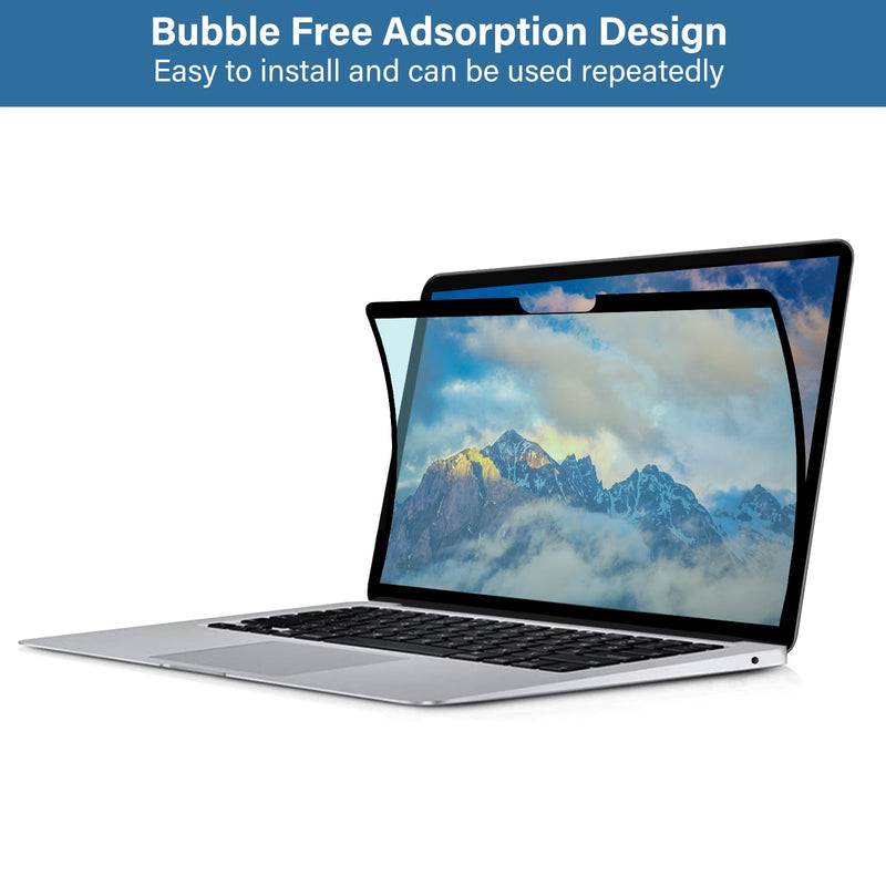 MOSISO Blue Light Blocking Screen Protector Compatible with MacBook Air 13 inch 2022-2018/Pro 13 2023-2016 M2 M1, Bubble Free Anti Blue Light Blocking Anti Glare Laptop Screen Filter Film