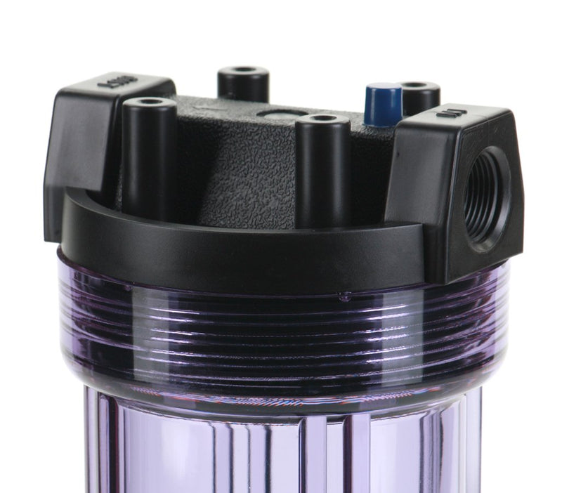 Hydronix HF5-10CLBK34PR Water Filter Housing 10" RO, Whole House, Hydroponics - 3/4" Ports, Clear Body w/PR 1 Count (Pack of 1)