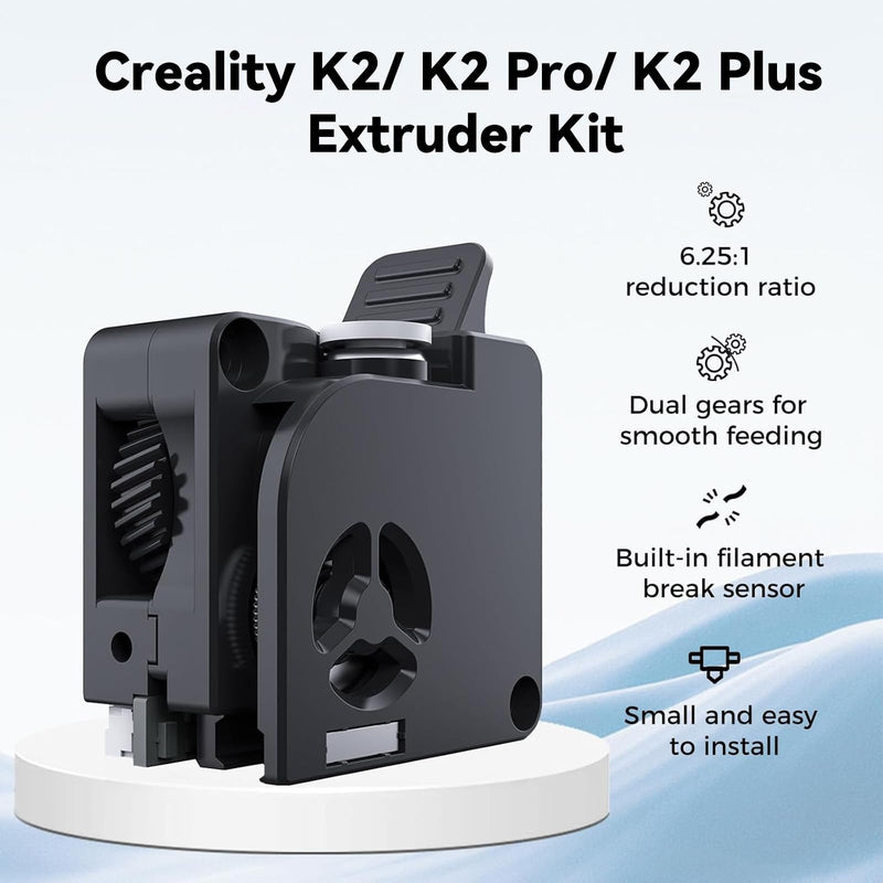 Creality K2 Plus Extruder Kit, Original 3D Printer Extruder Part, K2/ K2 Pro Combo Dual Gears Extrusion Kit with Filament Break Sensor, 6.25:1 Reduction Ratio, Force Up to 80N for Filament Smooth Feed K2 Series Extruder
