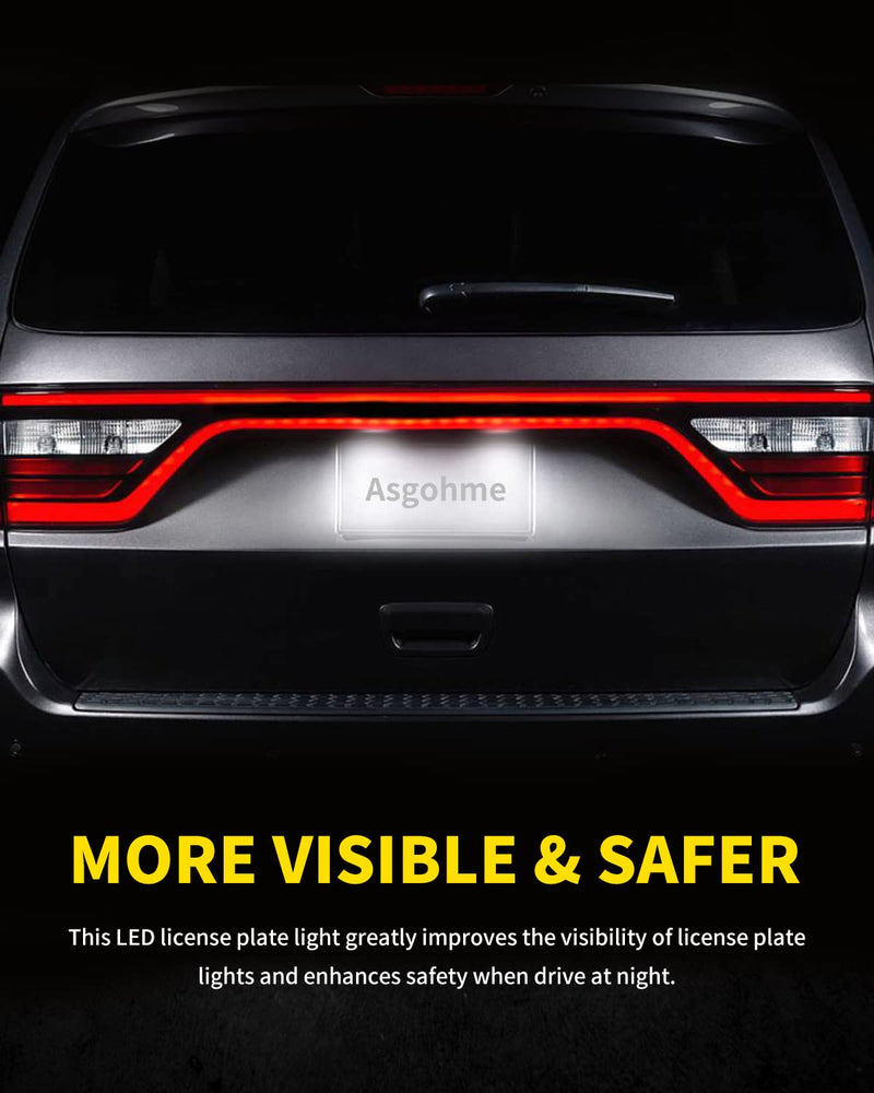 LED License Plate Lights Bright White Tag Lamp Assembly Replacement Compatible with 2014 2015 2016 2017 2018 2019 2020 2021 2022 Dodge Durango, Pack of 2