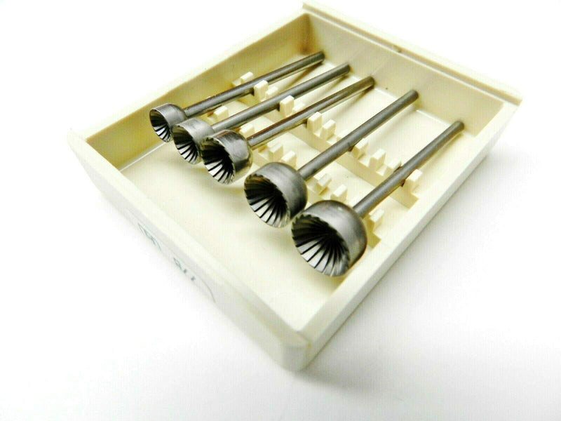 Large Cup Bur Set 3/32" Shank Fig 77b Concave Cutter Fraise 5PC Assortment 6mm to 10mm Swiss Made