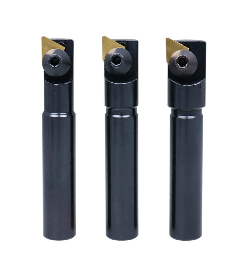 Accusize Indexable End Mill Set, 1/2" Shank, 0046-0510 | 3 Pc Miniature Set, 1/2", 9/16" & 5/8" Cutters, TPG22 Inserts, 3" OAL, Fitted Case