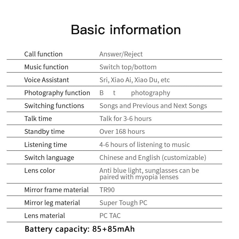 Smart Glasses Anti-Blue Light With Bluetooth Connection For Camera,Gaming (Men/Women) Obsidian Black