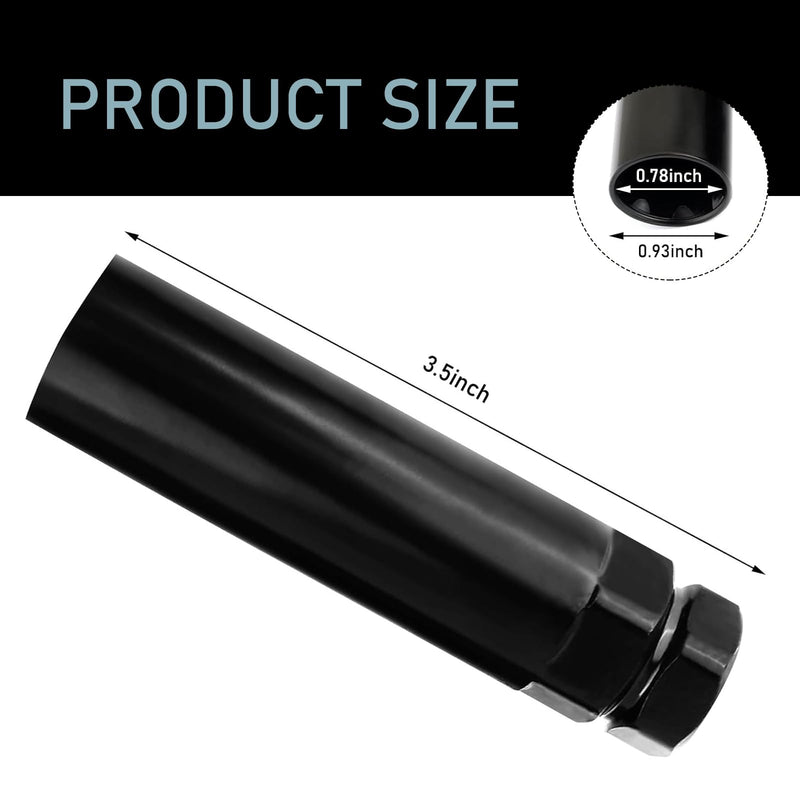 MLY 7 Spline Lug Nut Key, Lug Nut Socket, Wheel Lock Removal Tool for 19 mm(3/4 Inch) & 21 mm(13/16 Inch), Hex Socket Wrench Replacement for Wheel LugNut Drive Lock (Black)
