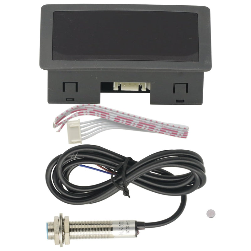 Tachometer 4 Digital LED Tach RPM Speed Meter,Digital Speedometer with Hall Proximity Switch Sensor NPN