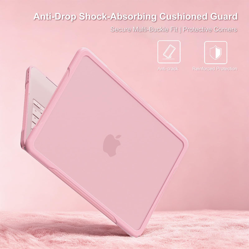 MOSISO Compatible with MacBook Neo Case 13 inch 2026 A3404 A18 Pro Chip | Crack-Resistant Hard Shell with Textured Carbon Fiber&Keyboard Cover&Screen Film&Type C, Rugged Protection, Blush