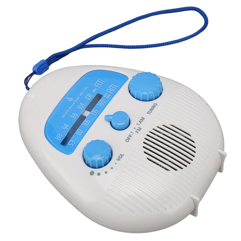 AM FM Shower Radio, Waterproof Portable Bathroom Shower Radio with Built in Speaker, Hand Rope, Adjustable Volume Hanging Shower Radio, Battery Operated