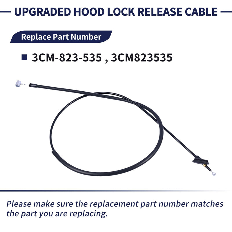 Hood Latch Release Cable 3CM823535 Compatible with Volkswagen Atlas 2020 2021 2022 2023