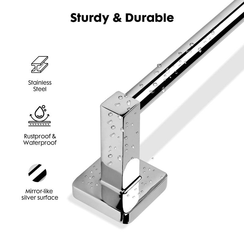 Modern 24 inch Bathroom Towel Bar Chrome,Towel Racks for Bathroom Wall Mounted,Bathroom Towel Holder Black,Home Decor Towel Rod
