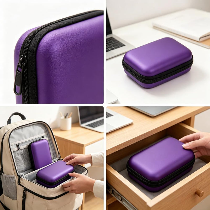 Multi-Functional Storage Bag, Waterproof Hard Case for Headphones, Hard Disk, Camera Accessories & USB Cables, Portable Electronic Organizer Red