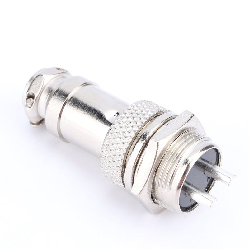 GX16-2 Aviation Metal Screw Connector 2 Pin Male Female Plug for Plasma Cutters CNC Machines Electrical Socket with Solder Cups