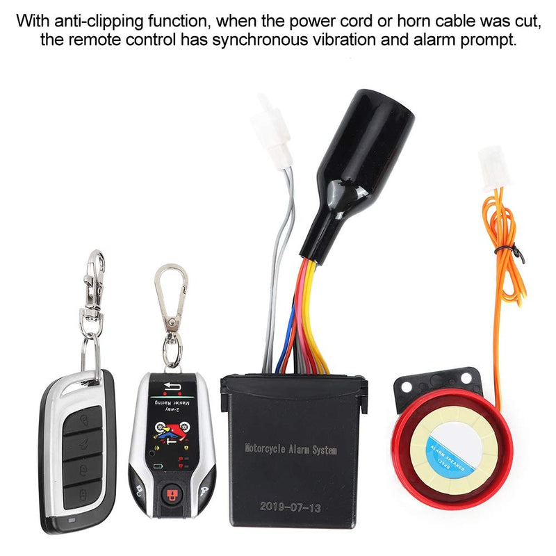 Acouto Motorcycle Alarm System Anti Theft,2 Way Remote Alarm Horn Security System with Engine Start Function for Motorcycle