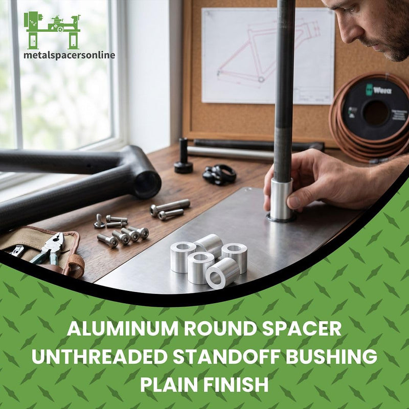 Aluminum Spacer 1/2" OD x 3/8" ID x 1" Long-Round Spacer Unthreaded Standoff Bushing Plain Finish, Fits Screws Bolts 3/8" by Metal Spacers Online (25 Pack) 1" Length 25