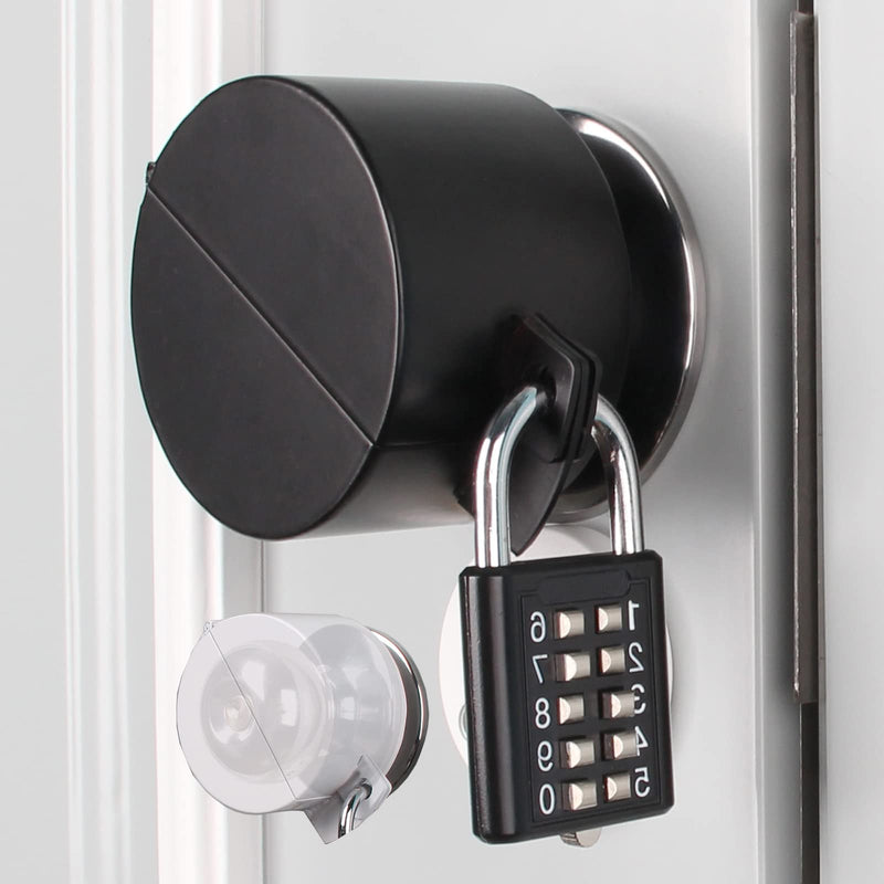 Door Knob Lockout Device Cover to Disable Doorknob/Faucet/Water Valve Hose Door Handle Temporary Lock for Bedroom Door from Outside Lock Door Handle Without Drilling Black