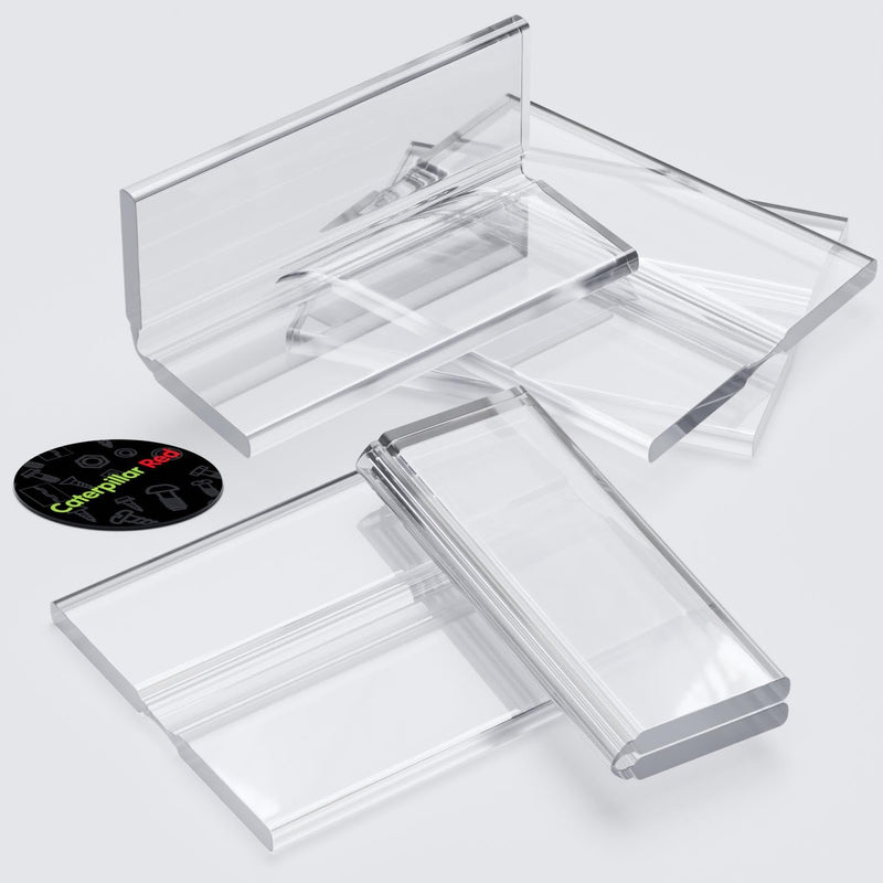 5 x 50mm, 2", low profile flex hinges, flexible living hinges, Transparent, Continuous Acrylic Piano Hinges,