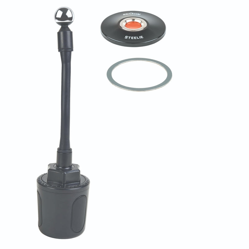 Nite Ize Steelie Orbiter Plus Cup Holder Kit - MagSafe Car Accessory for Phone Holder - Alternative to Car Dashboard Mount & Vent Mounts - Universal Cup Insert Holder