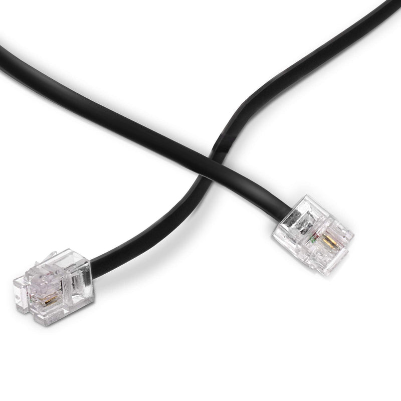 THE CIMPLE CO Phone Line Cord 50 Feet - Modular Telephone Extension Cord 50 Feet - 2 Conductor (2 pin, 1 line) cable - Works great with FAX, AIO, and other machines - Black 50 Feet Cord (15 Meter)
