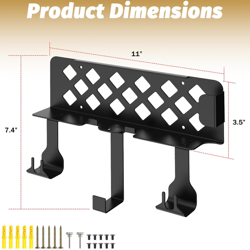 PS4 Slim Metal Wall Mount Bracket for Behind TV | Space Saving Design, Detachable Holders for 2 Controllers & Headphones, Mount Near or Behind Television
