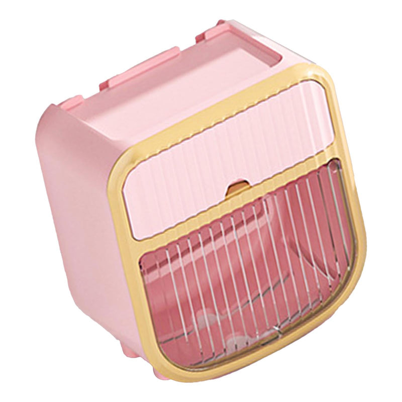 Toilet Paper Holder, Waterproof Wall Mounted Bathroom Tissue Holder Dispenser Roll Paper Towel Holder with Storage Space Shelves and Storage Boxes (Pink) Pink