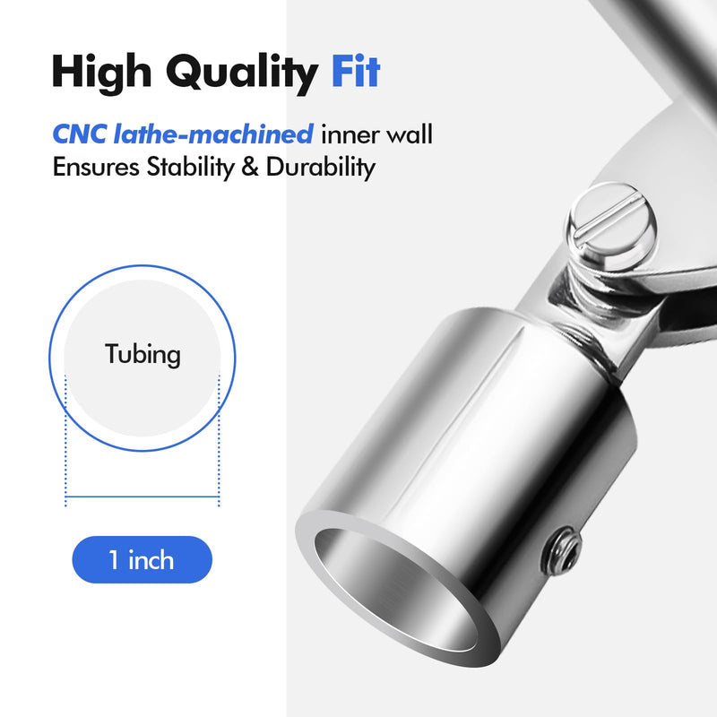 Stainless Steel 316 Bimini Top Eye End Cap 7/8,1 inch,1-1/4 inch Marine Grade Heavy Duty Bimini Top Parts for Boats with L Shape Hex Key 1 inch - 4 PACK