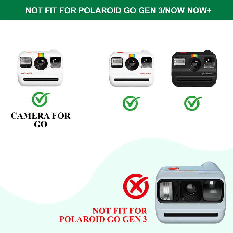 Camera Case for Polaroid Go/Go Gen 2 Instant Print Camera, Black | Protective Case for Polaroid Go Camera Accessories, Clear Hard-Shell Crystal PC Camera Case, with Portable Shoulder Strap