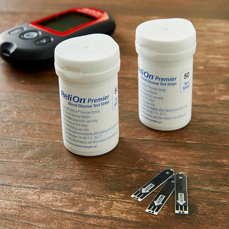 Premier Blood Glucose Test Strips | Blood Glucose Test Strips | Test Strips for Diabetes | Blood Sugar Test Strips | Diabetic Test Strips | Premier Test Strips 100 Count