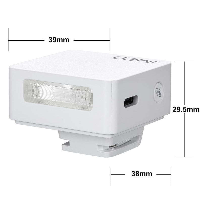 Godox IM20 Mini Camera Flash,3s Recycle Time,440 Full Power Flash Time Built in Lithium Battery for Fuji,for Canon,for Nikon,for Sony, for Olympus Camera (White) white