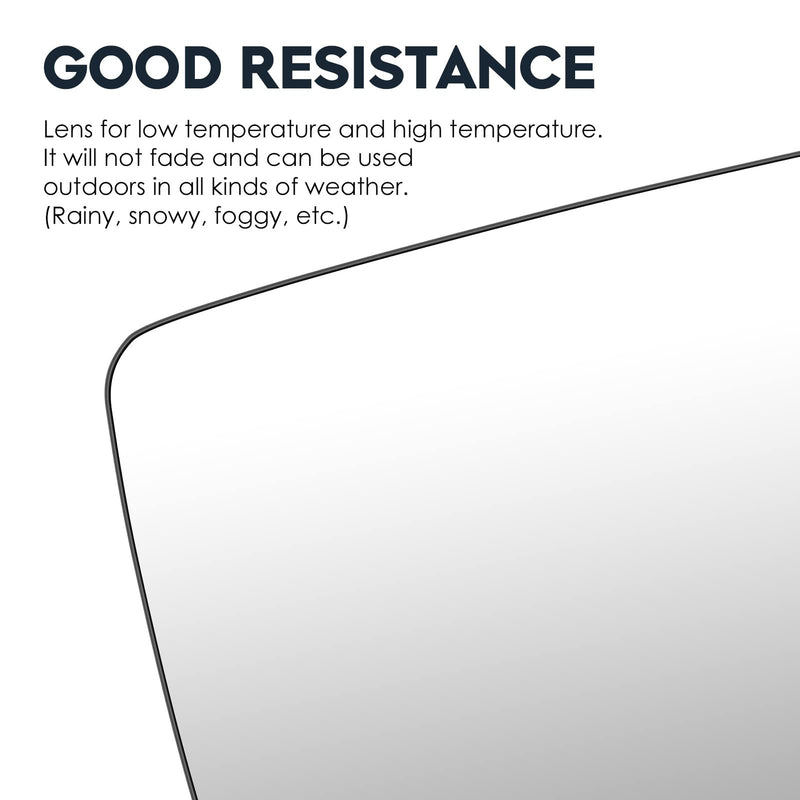 Driver Left Side Heated Mirror Glass Compatible with 2004-2014 Ford F-150, Side View Exterior Mirror with Rear Holder, Replacement for 4L3Z-17K707-DB Driver Side(Left)