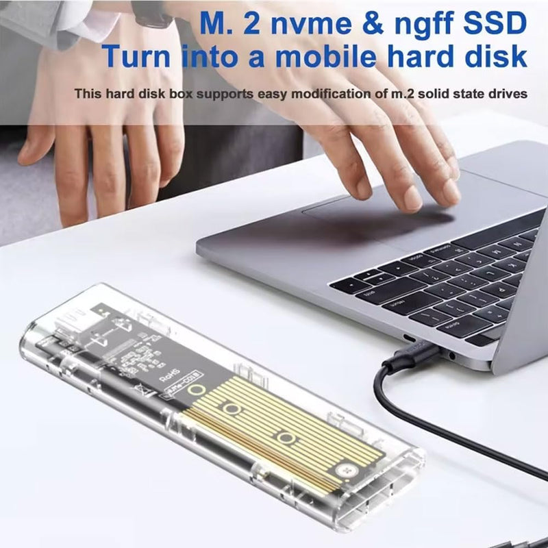 M.2 NGFF SATA SSD Enclosure, High-Speed to USB Type C Enclosure with 5Gbps, Compatibility for SSD SATA,Come with C to A Cable