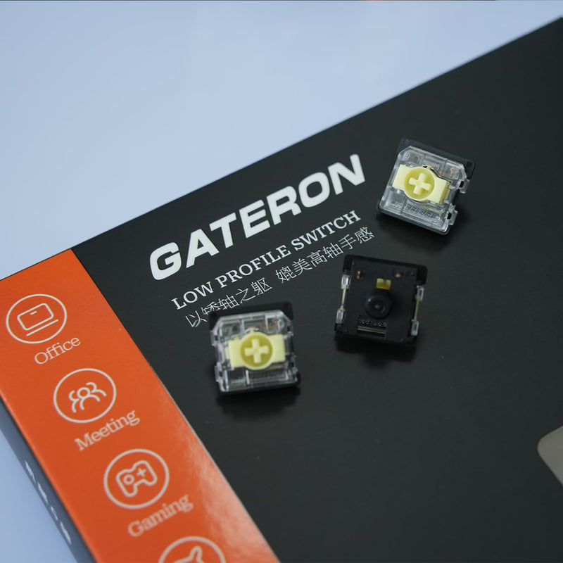 GATERON KS-33 Low Profile Banana Keyboard Switches, Tactile 65gf 3 Pin RGB LED Factory Pre-lubed for MX Mechanical Keyboard (110) 110
