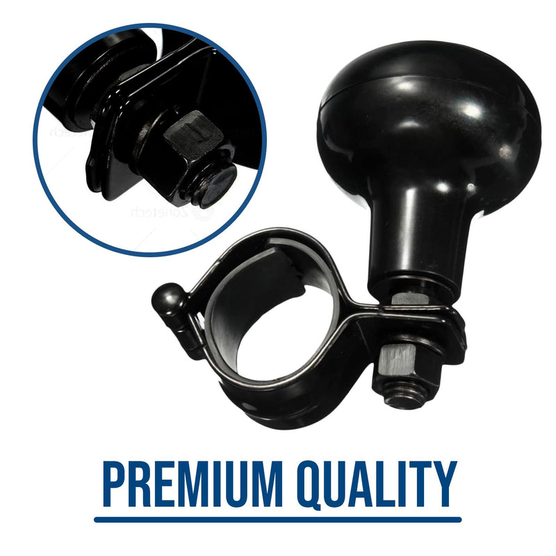 Zento Deals Classic Black Universal Fit Vehicle Steering Wheel Suicide Spinner Premium Quality Power Handles (Black 1) black 1
