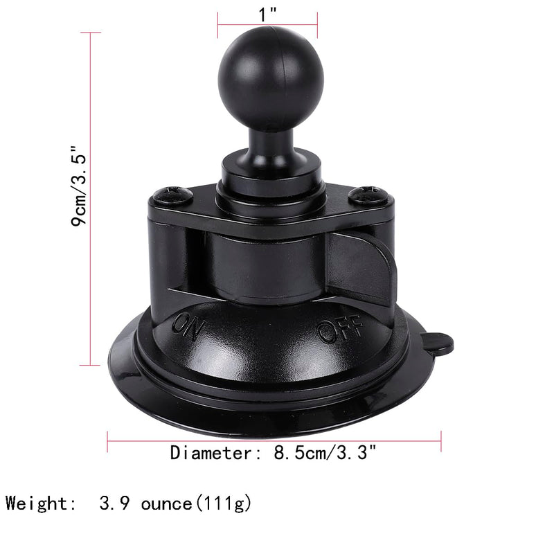 1" Ball Suction Cup Base with Adhesive Dashboard Pad Mounting Disk Compatible with RAM Mounts and Other B Size 25mm Ball Phone Holder