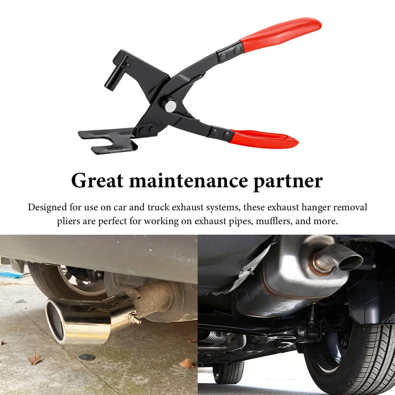 Exhaust Hanger Removal Pliers, Exhaust Hanger and Rubber Bracket Separation Pliers, 25 Degree Offset Muffler Hanger Removal Tool Compatible with Most Exhaust Rubber Hangers (Ordinary) Ordinary