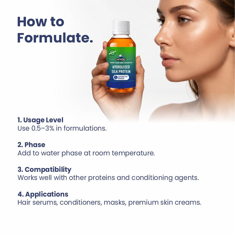 Hydrolyzed Silk Protein, 120 ml / 4.06 Fl Oz, Cosmetic Grade | Care Formulations