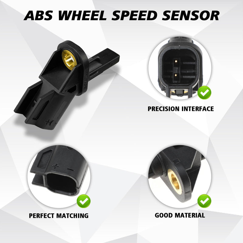 ABS Wheel Speed Sensor Front Left or Right Replaces OEM #8M5T2B372AA 3M5T2B372AB 3M5T2B372BA, Car Front ABS Speed Sensor Compatible with Ford Focus C-Max Escape 8M5T2B372AA Black 1