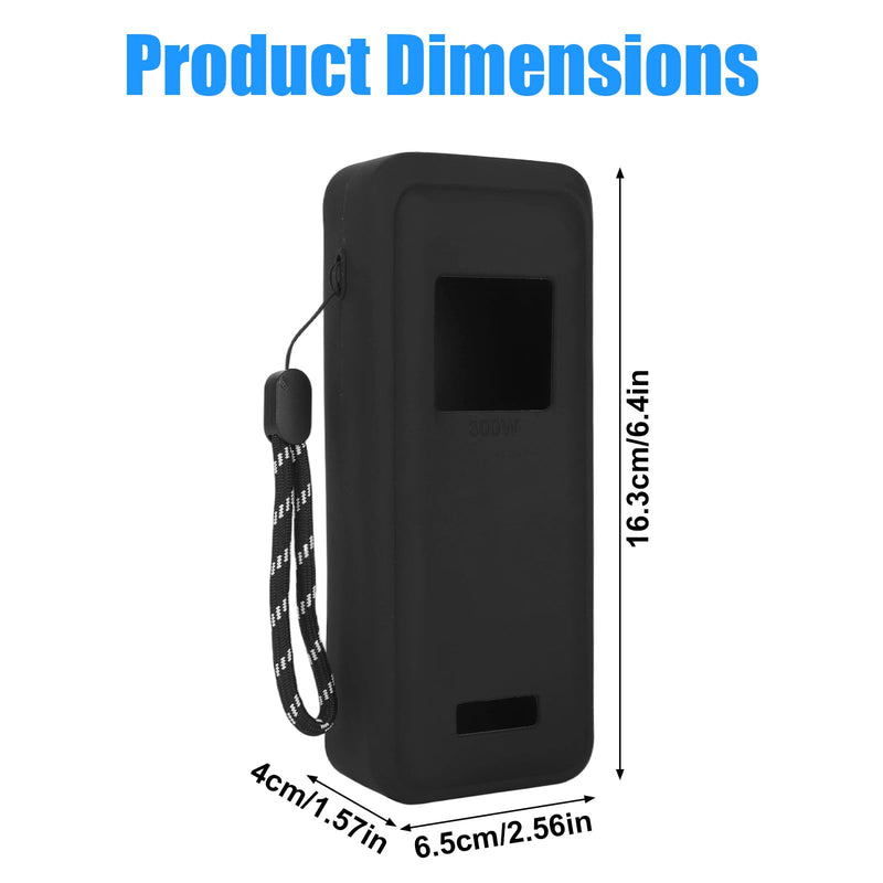 Sillicone Power Bank Case, Protective Cover for Anker Prime 26,250mAh 300W | Soft Sillicone, with Strap, LCD Display Visible, Black